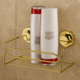 porta condicionador e creme para cabelo com ventosas dourados